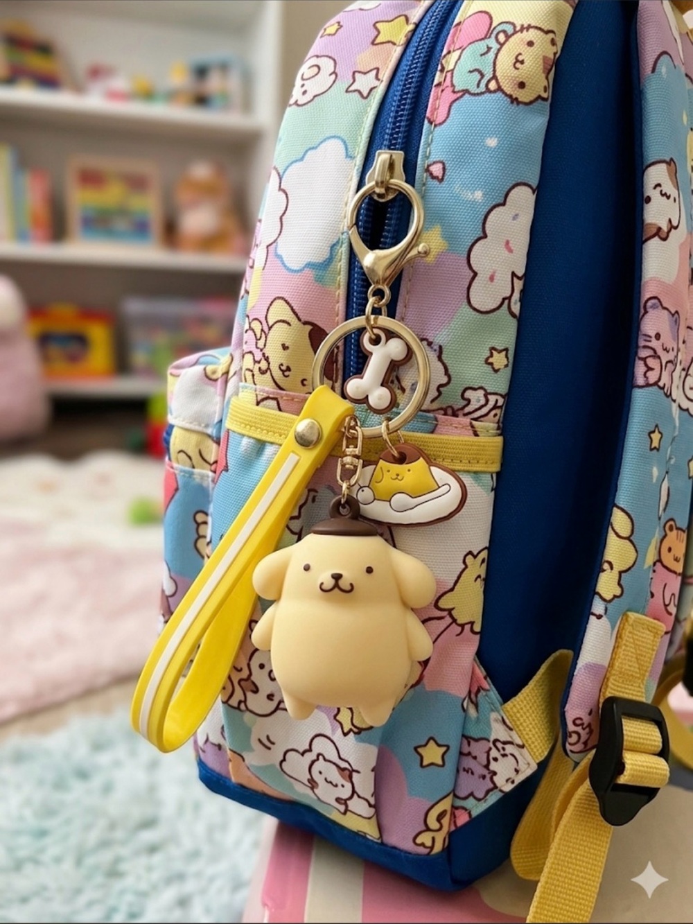 💛 Sanrio Pompompurin Key Ring and Bag Charm